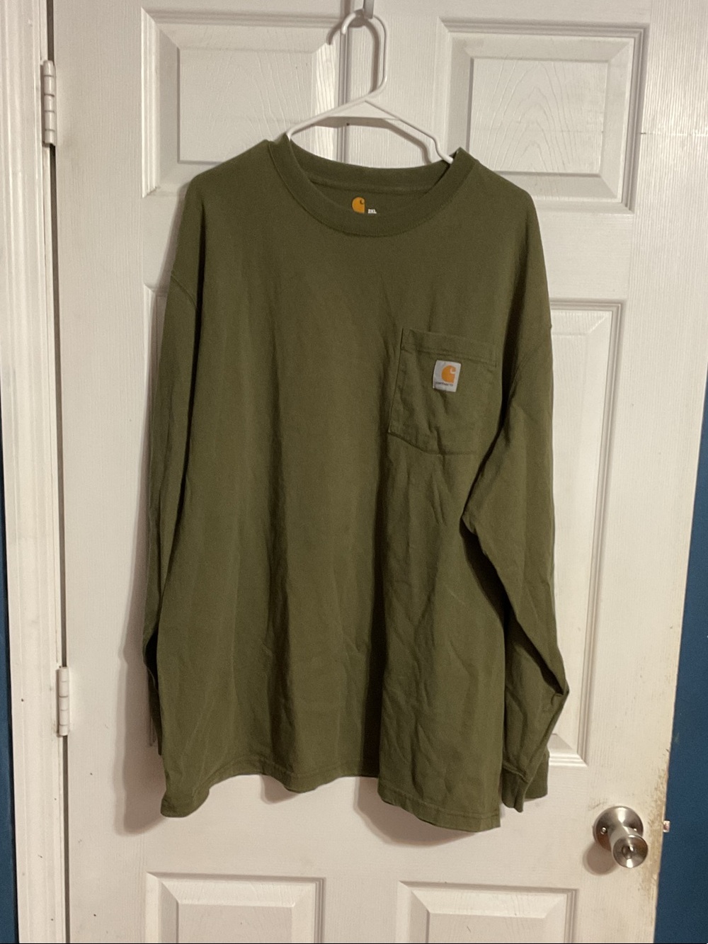 Carhartt Olive Green Long-Sleeve Pocket Tee 2XL mens